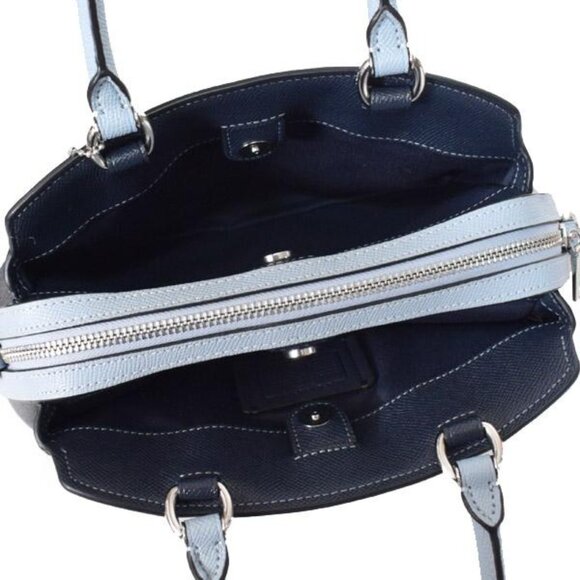 COACH Midnight and Light Blue Leather Mini Lillie Crossbody Silver Accents NWT - Picture 4 of 10